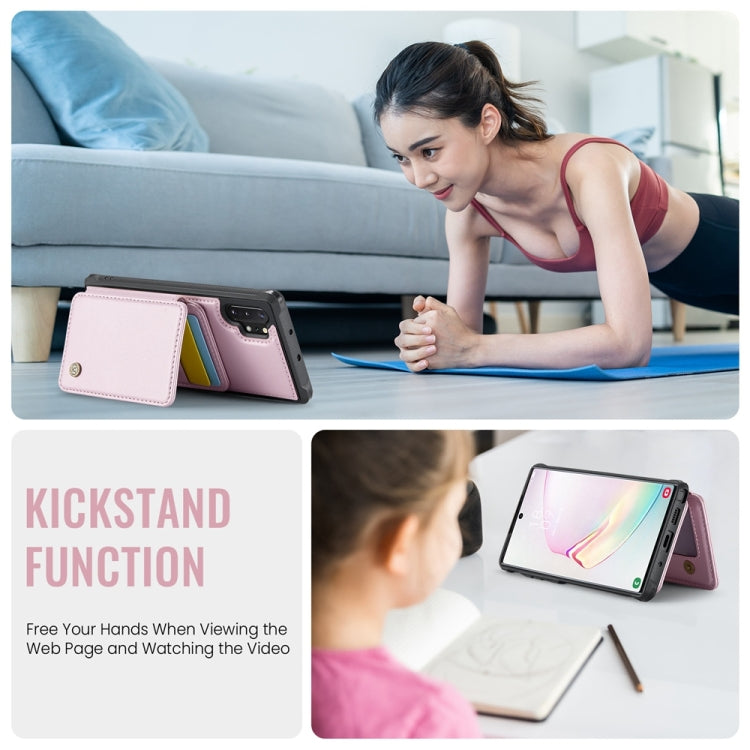 For Samsung Galaxy Note10+ 5G JEEHOOD J05 Business Magnetic Style RFID Leather Phone Case(Pink) - Galaxy Phone Cases by JEEHOOD | Online Shopping UK | buy2fix