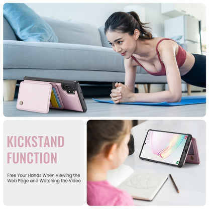 For Samsung Galaxy Note10+ 5G JEEHOOD J05 Business Magnetic Style RFID Leather Phone Case(Pink) - Galaxy Phone Cases by JEEHOOD | Online Shopping UK | buy2fix