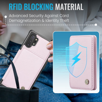 For Samsung Galaxy Note10+ 5G JEEHOOD J05 Business Magnetic Style RFID Leather Phone Case(Pink) - Galaxy Phone Cases by JEEHOOD | Online Shopping UK | buy2fix