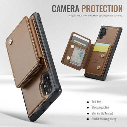 For Samsung Galaxy Note10+ 5G JEEHOOD J05 Business Magnetic Style RFID Leather Phone Case(Brown) - Galaxy Phone Cases by JEEHOOD | Online Shopping UK | buy2fix