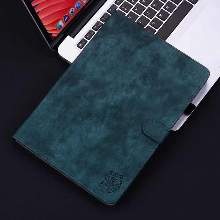 For iPad Air 11 2024 Embossed Tiger Pattern Leather Tablet Case(Dark Blue) - iPad Air 11 2024 Cases by buy2fix | Online Shopping UK | buy2fix