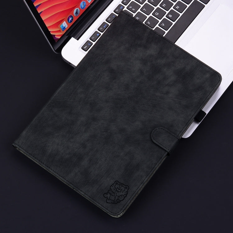 For iPad Air 11 2024 Embossed Tiger Pattern Leather Tablet Case(Black) - iPad Air 11 2024 Cases by buy2fix | Online Shopping UK | buy2fix