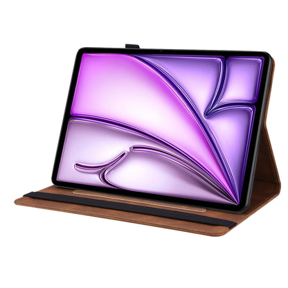 For iPad Air 11 2025 / 2024 Butterfly Flower Embossed Leather Tablet Case(Brown) by buy2fix