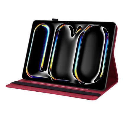 For iPad Pro 11 2025 / 2024 Butterfly Flower Embossed Leather Tablet Case(Red) by buy2fix