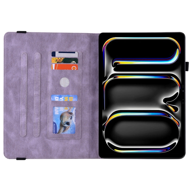 For iPad Pro 11 2025 / 2024 Butterfly Flower Embossed Leather Tablet Case(Purple) by buy2fix