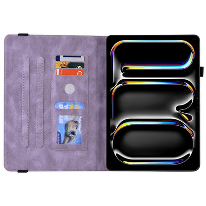 For iPad Pro 11 2025 / 2024 Butterfly Flower Embossed Leather Tablet Case(Purple) by buy2fix