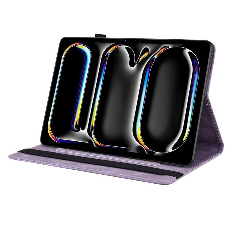 For iPad Pro 11 2025 / 2024 Butterfly Flower Embossed Leather Tablet Case(Purple) by buy2fix