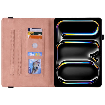 For iPad Pro 11 2025 / 2024 Butterfly Flower Embossed Leather Tablet Case(Rose Gold) by buy2fix