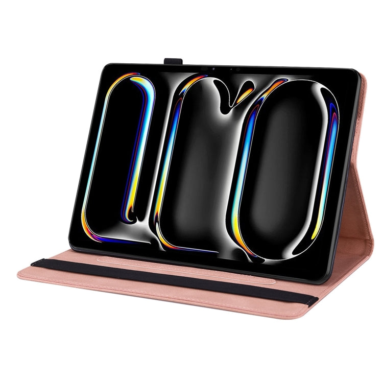 For iPad Pro 11 2025 / 2024 Butterfly Flower Embossed Leather Tablet Case(Rose Gold) by buy2fix