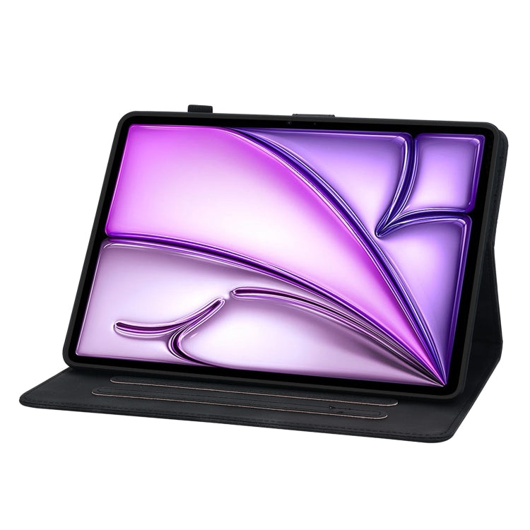 For iPad Air 13 2025 / 2024 Lily Embossed Leather Smart Tablet Case(Black) by buy2fix