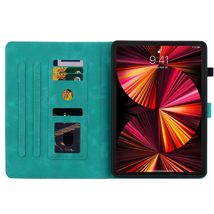 For iPad Pro 12.9 2022 / 2021 / 2020 Lily Embossed Leather Smart Tablet Case(Green) - iPad Pro 12.9 (2022/2021) Cases by buy2fix | Online Shopping UK | buy2fix