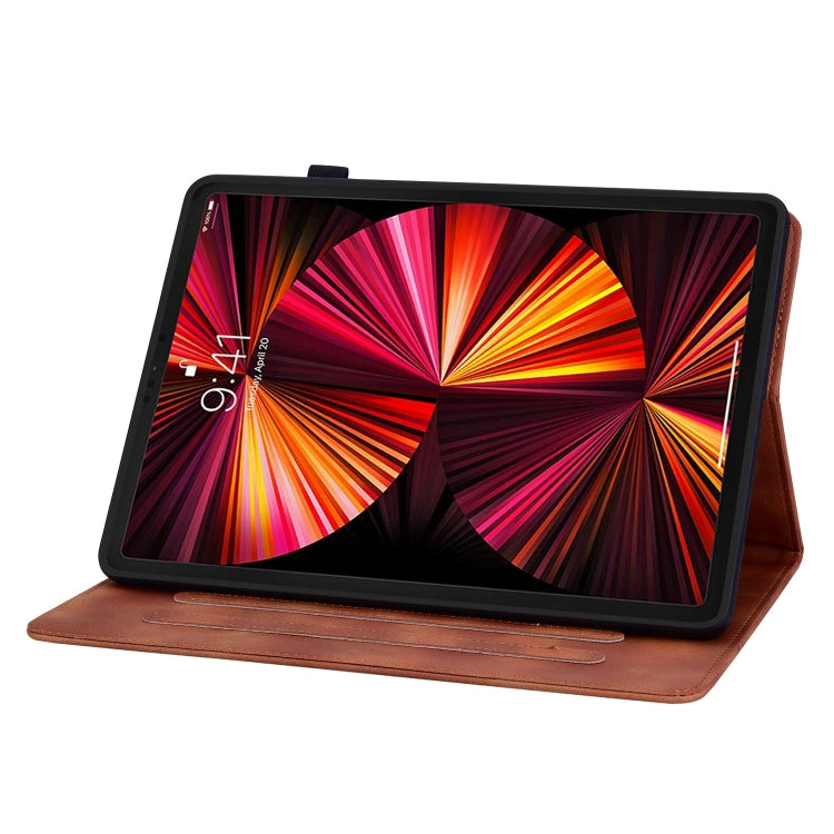 For iPad Pro 11 2022 / Air 10.9 2022 Lily Embossed Leather Smart Tablet Case(Brown) - More iPad Cases by buy2fix | Online Shopping UK | buy2fix