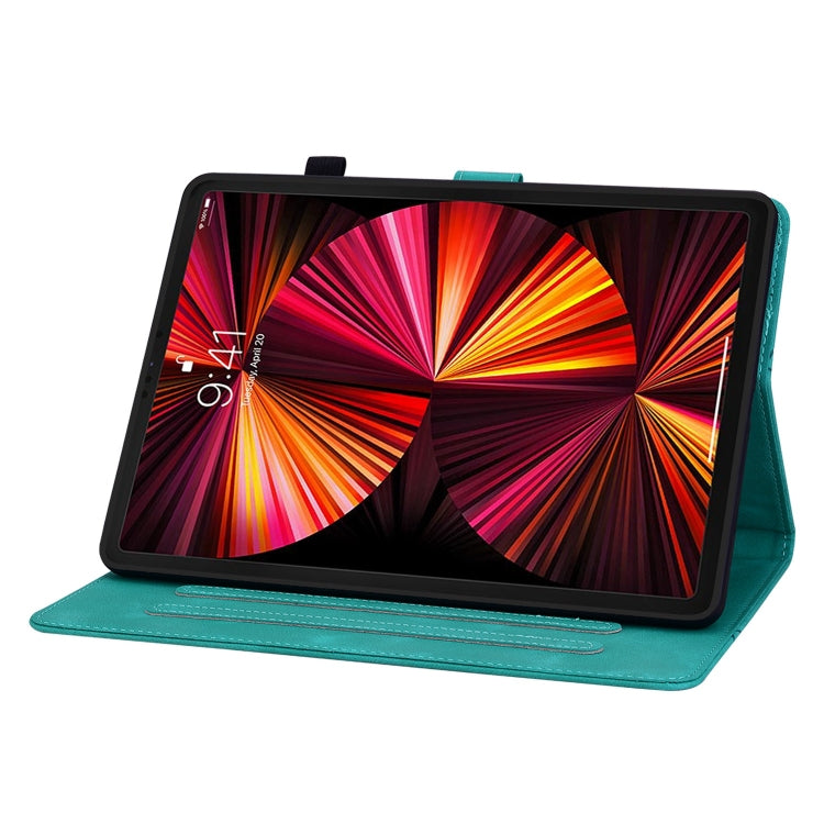 For iPad Pro 11 2022 / Air 10.9 2022 Lily Embossed Leather Smart Tablet Case(Green) - More iPad Cases by buy2fix | Online Shopping UK | buy2fix