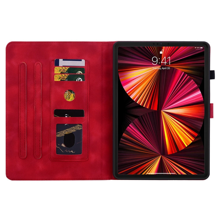 For iPad Pro 11 2022 / Air 10.9 2022 Lily Embossed Leather Smart Tablet Case(Red) - More iPad Cases by buy2fix | Online Shopping UK | buy2fix