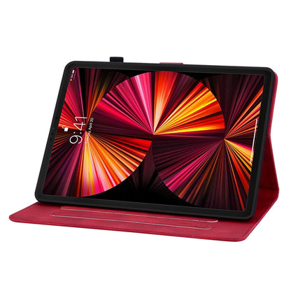 For iPad Pro 11 2022 / Air 10.9 2022 Lily Embossed Leather Smart Tablet Case(Red) - More iPad Cases by buy2fix | Online Shopping UK | buy2fix