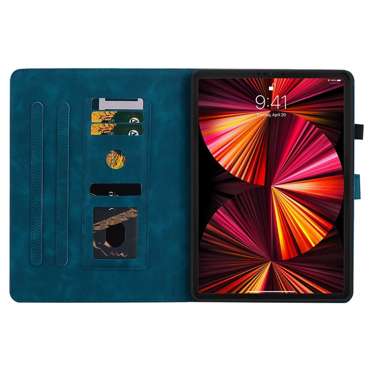 For iPad Pro 11 2022 / Air 10.9 2022 Lily Embossed Leather Smart Tablet Case(Dark Blue) - More iPad Cases by buy2fix | Online Shopping UK | buy2fix