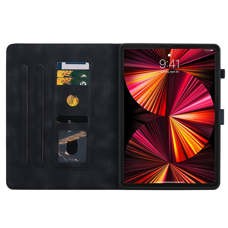 For iPad Pro 11 2022 / Air 10.9 2022 Lily Embossed Leather Smart Tablet Case(Black) - More iPad Cases by buy2fix | Online Shopping UK | buy2fix