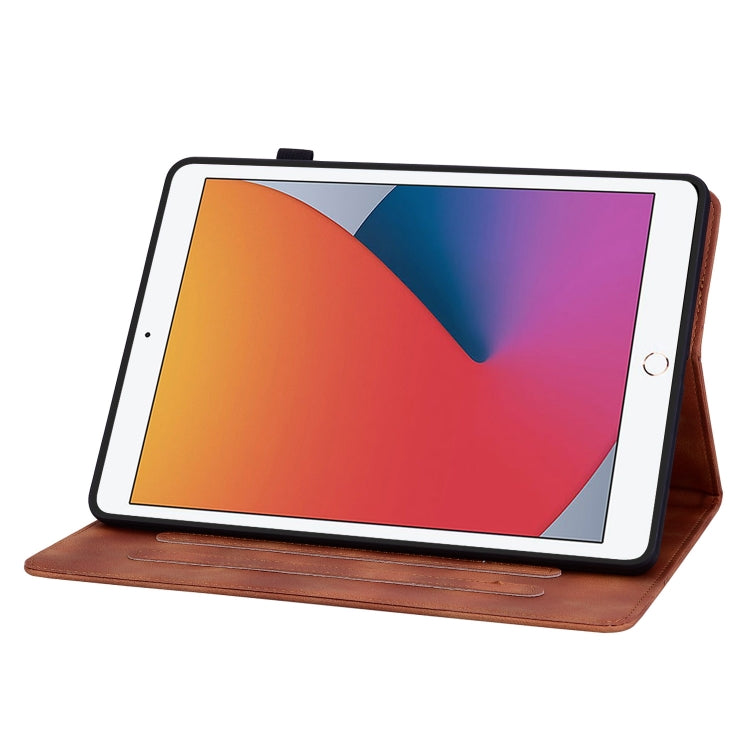 For iPad 10.2 2021 / Air 10.5 Lily Embossed Leather Smart Tablet Case(Brown) - iPad 10.2 Cases by buy2fix | Online Shopping UK | buy2fix