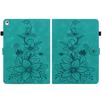 For iPad 10.2 2021 / Air 10.5 Lily Embossed Leather Smart Tablet Case(Green) - iPad 10.2 Cases by buy2fix | Online Shopping UK | buy2fix