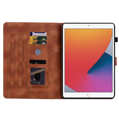 For iPad Air / Air 2 / 9.7 2017 / 2018 Lily Embossed Leather Smart Tablet Case(Brown) - iPad 9.7 (2018) & (2017) Cases by buy2fix | Online Shopping UK | buy2fix