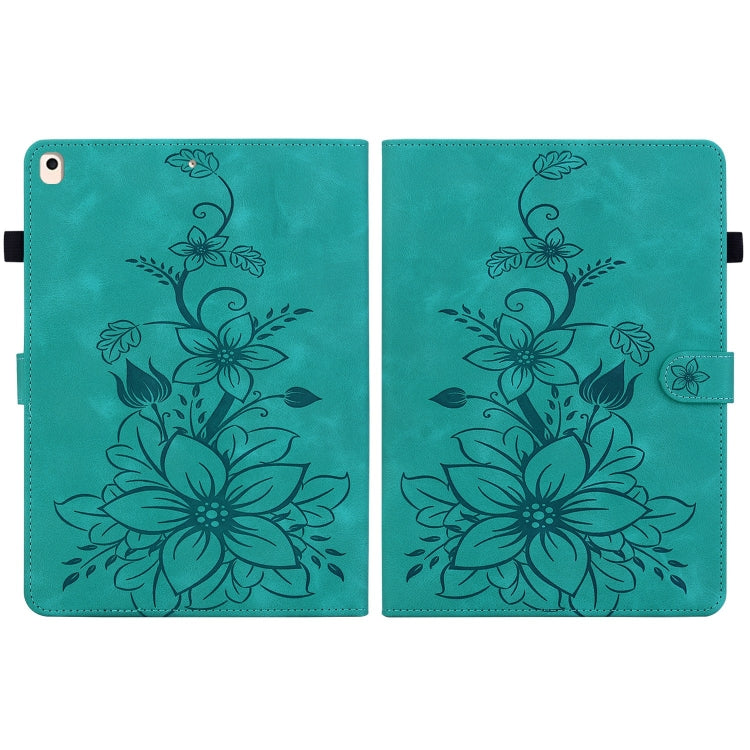 For iPad Air / Air 2 / 9.7 2017 / 2018 Lily Embossed Leather Smart Tablet Case(Green) - iPad 9.7 (2018) & (2017) Cases by buy2fix | Online Shopping UK | buy2fix