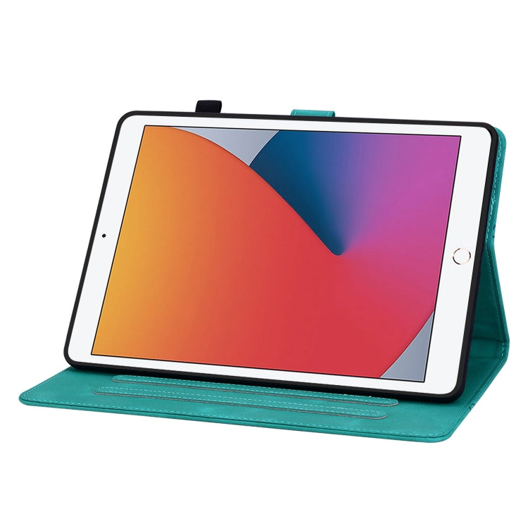 For iPad Air / Air 2 / 9.7 2017 / 2018 Lily Embossed Leather Smart Tablet Case(Green) - iPad 9.7 (2018) & (2017) Cases by buy2fix | Online Shopping UK | buy2fix