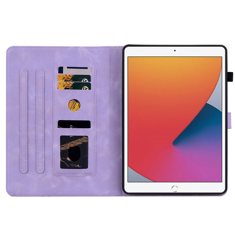 For iPad Air / Air 2 / 9.7 2017 / 2018 Lily Embossed Leather Smart Tablet Case(Purple) - iPad 9.7 (2018) & (2017) Cases by buy2fix | Online Shopping UK | buy2fix