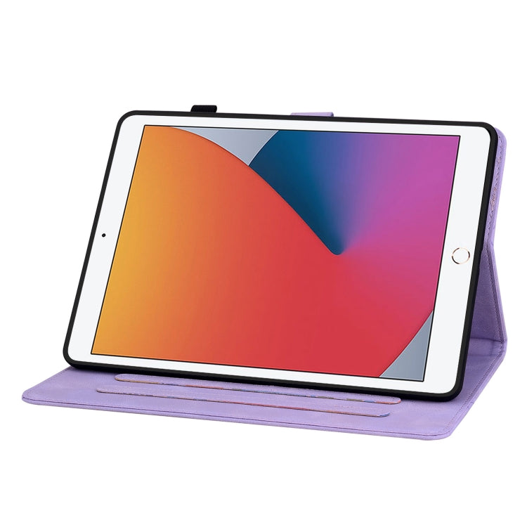 For iPad Air / Air 2 / 9.7 2017 / 2018 Lily Embossed Leather Smart Tablet Case(Purple) - iPad 9.7 (2018) & (2017) Cases by buy2fix | Online Shopping UK | buy2fix