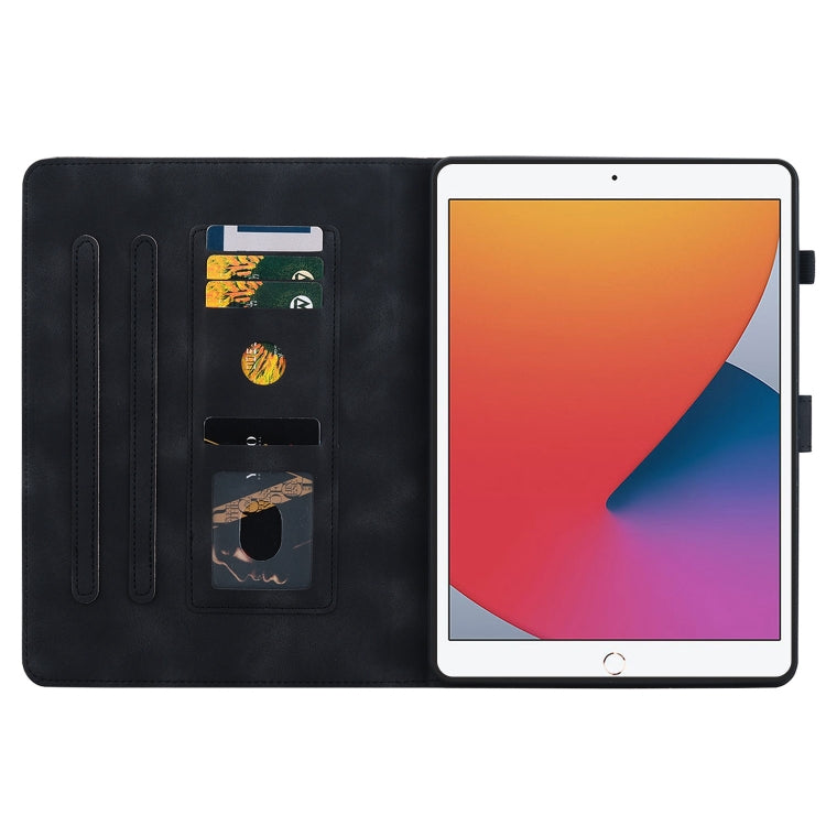 For iPad Air / Air 2 / 9.7 2017 / 2018 Lily Embossed Leather Smart Tablet Case(Black) - iPad 9.7 (2018) & (2017) Cases by buy2fix | Online Shopping UK | buy2fix