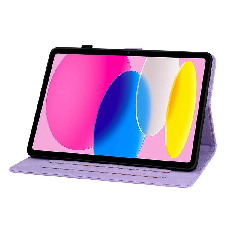 For iPad 2025 / 2022 Lily Embossed Leather Smart Tablet Case(Purple) - iPad 2025 / 2022 Cases by buy2fix | Online Shopping UK | buy2fix