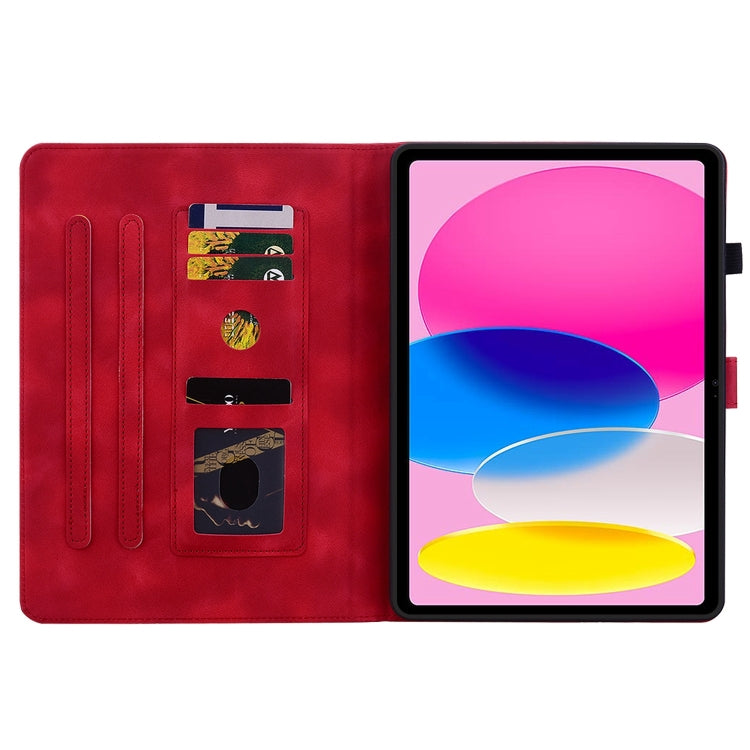 For iPad 2025 / 2022 Lily Embossed Leather Smart Tablet Case(Red) - iPad 2025 / 2022 Cases by buy2fix | Online Shopping UK | buy2fix