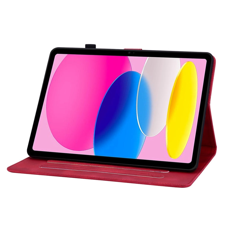 For iPad 2025 / 2022 Lily Embossed Leather Smart Tablet Case(Red) - iPad 2025 / 2022 Cases by buy2fix | Online Shopping UK | buy2fix