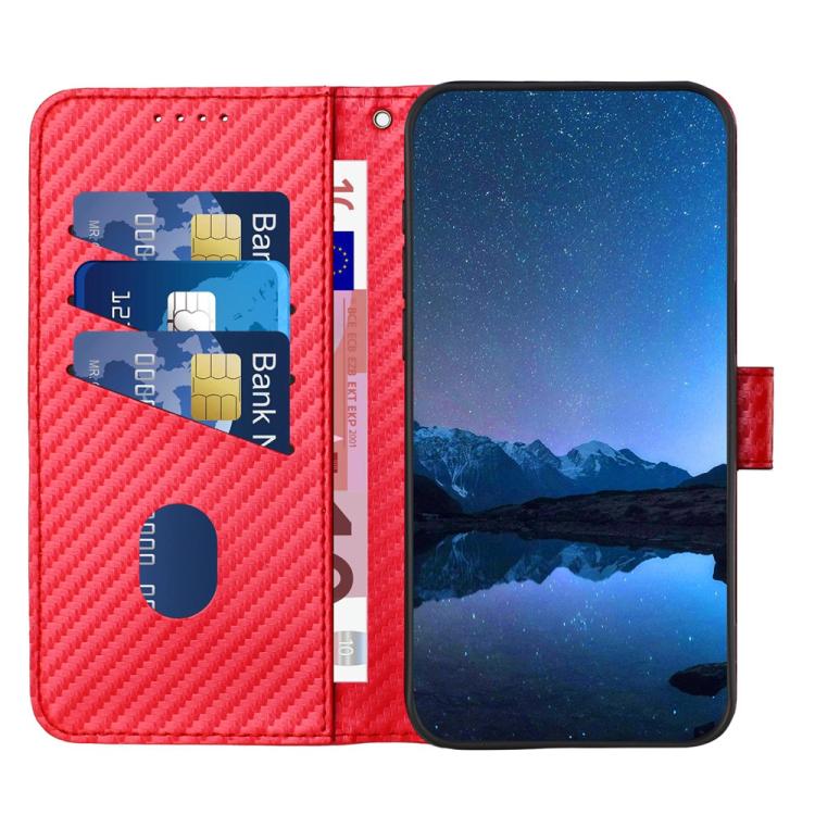 For Google Pixel 10 Pro XL YX0070 Carbon Fiber Buckle Leather Phone Case with Lanyard(Red) - Google Cases by buy2fix | Online Shopping UK | buy2fix