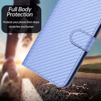 For Google Pixel 10 Pro XL YX0070 Carbon Fiber Buckle Leather Phone Case with Lanyard(Light Purple) - Google Cases by buy2fix | Online Shopping UK | buy2fix