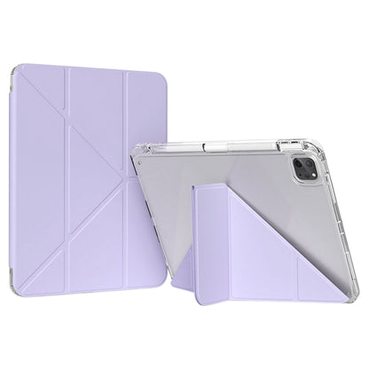 For iPad Pro 11 2022 GEBEI Deformation Leather Tablet Case(Purple) by GEBEI