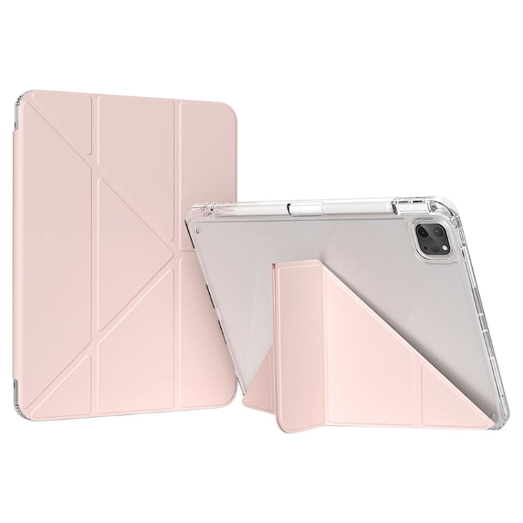 For iPad Pro 11 2022 GEBEI Deformation Leather Tablet Case(Pink) by GEBEI