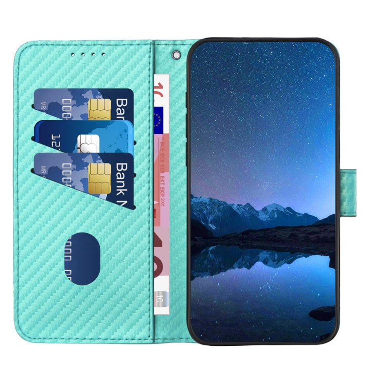 For Tecno Spark Go 2024 YX0070 Carbon Fiber Buckle Leather Phone Case with Lanyard(Light Blue) by buy2fix