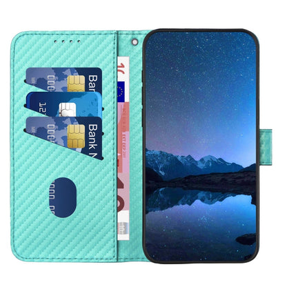 For Tecno Spark Go 2024 YX0070 Carbon Fiber Buckle Leather Phone Case with Lanyard(Light Blue) by buy2fix