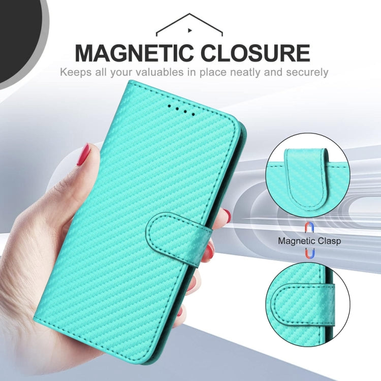 For Tecno Spark Go 2024 YX0070 Carbon Fiber Buckle Leather Phone Case with Lanyard(Light Blue) by buy2fix