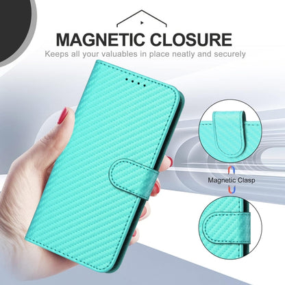 For Tecno Spark Go 2024 YX0070 Carbon Fiber Buckle Leather Phone Case with Lanyard(Light Blue) by buy2fix