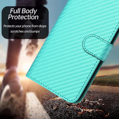 For Tecno Spark Go 2024 YX0070 Carbon Fiber Buckle Leather Phone Case with Lanyard(Light Blue) by buy2fix