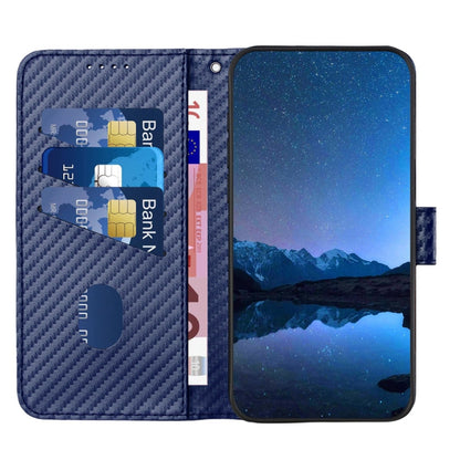 For Tecno Spark Go 2024 YX0070 Carbon Fiber Buckle Leather Phone Case with Lanyard(Royal Blue) by buy2fix