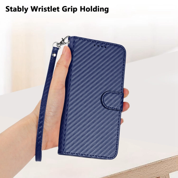 For Tecno Spark Go 2024 YX0070 Carbon Fiber Buckle Leather Phone Case with Lanyard(Royal Blue) by buy2fix