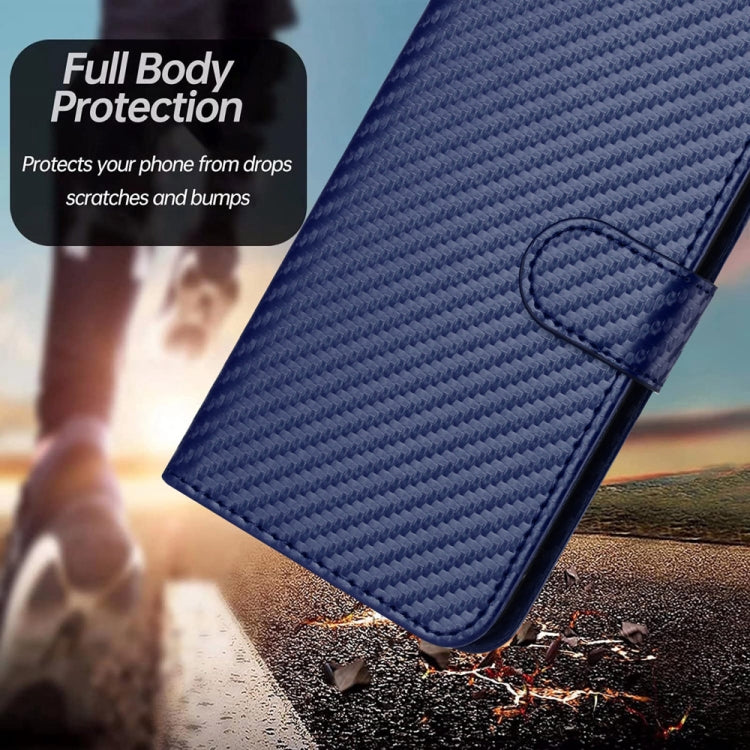 For Tecno Spark Go 2024 YX0070 Carbon Fiber Buckle Leather Phone Case with Lanyard(Royal Blue) by buy2fix