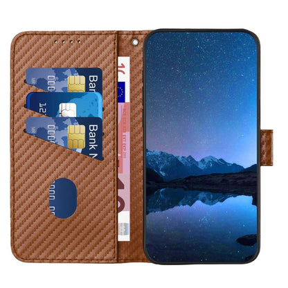 For Tecno Spark Go 2024 YX0070 Carbon Fiber Buckle Leather Phone Case with Lanyard(Coffee) by buy2fix