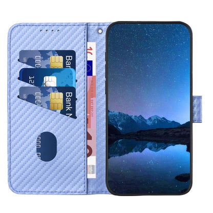 For Tecno Spark Go 2024 YX0070 Carbon Fiber Buckle Leather Phone Case with Lanyard(Light Purple) by buy2fix