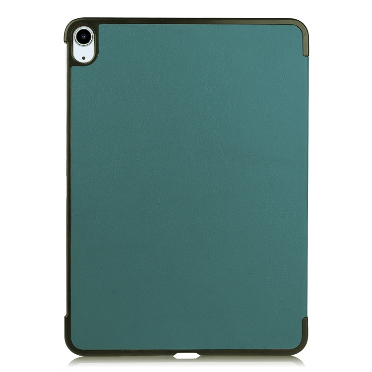 For iPad Air 13 2024 Custer Pure Color 3-Fold Holder Smart Leather Tablet Case(Dark Green) - iPad Air 13 2024 Cases by buy2fix | Online Shopping UK | buy2fix