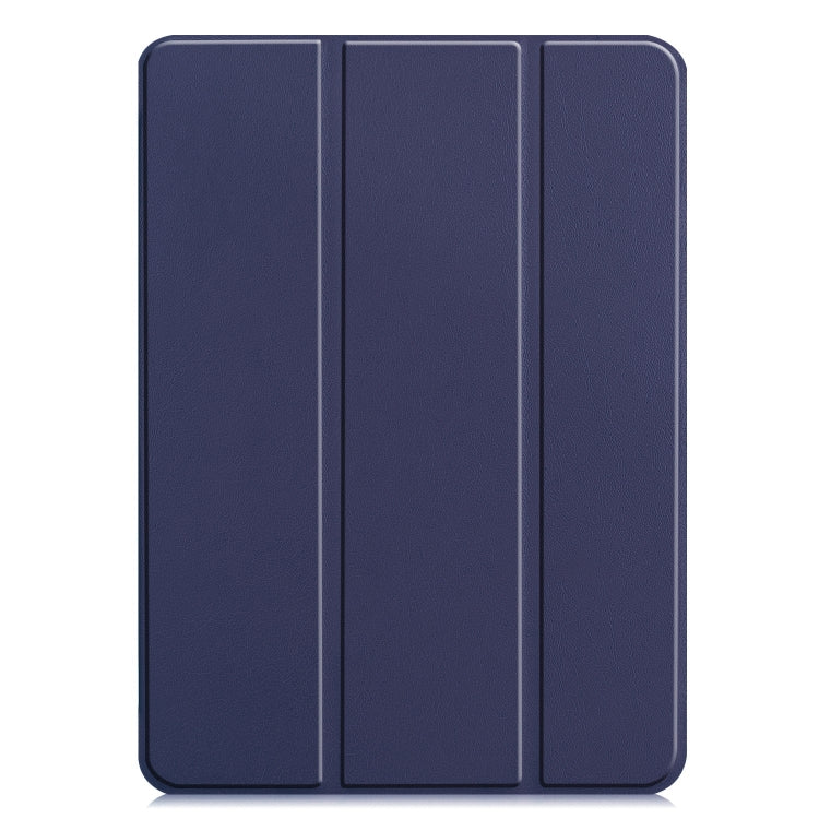 For iPad Pro 13 2025 / 2024 Custer Pure Color 3-Fold Holder Smart Leather Tablet Case(Dark Blue) by buy2fix