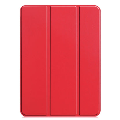 For iPad Pro 13 2024 Custer Pure Color 3-Fold Holder Smart Leather Tablet Case(Red) - iPad Pro 13 2024 Cases by buy2fix | Online Shopping UK | buy2fix