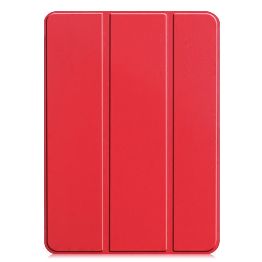 For iPad Pro 13 2025 / 2024 Custer Pure Color 3-Fold Holder Smart Leather Tablet Case(Red) by buy2fix